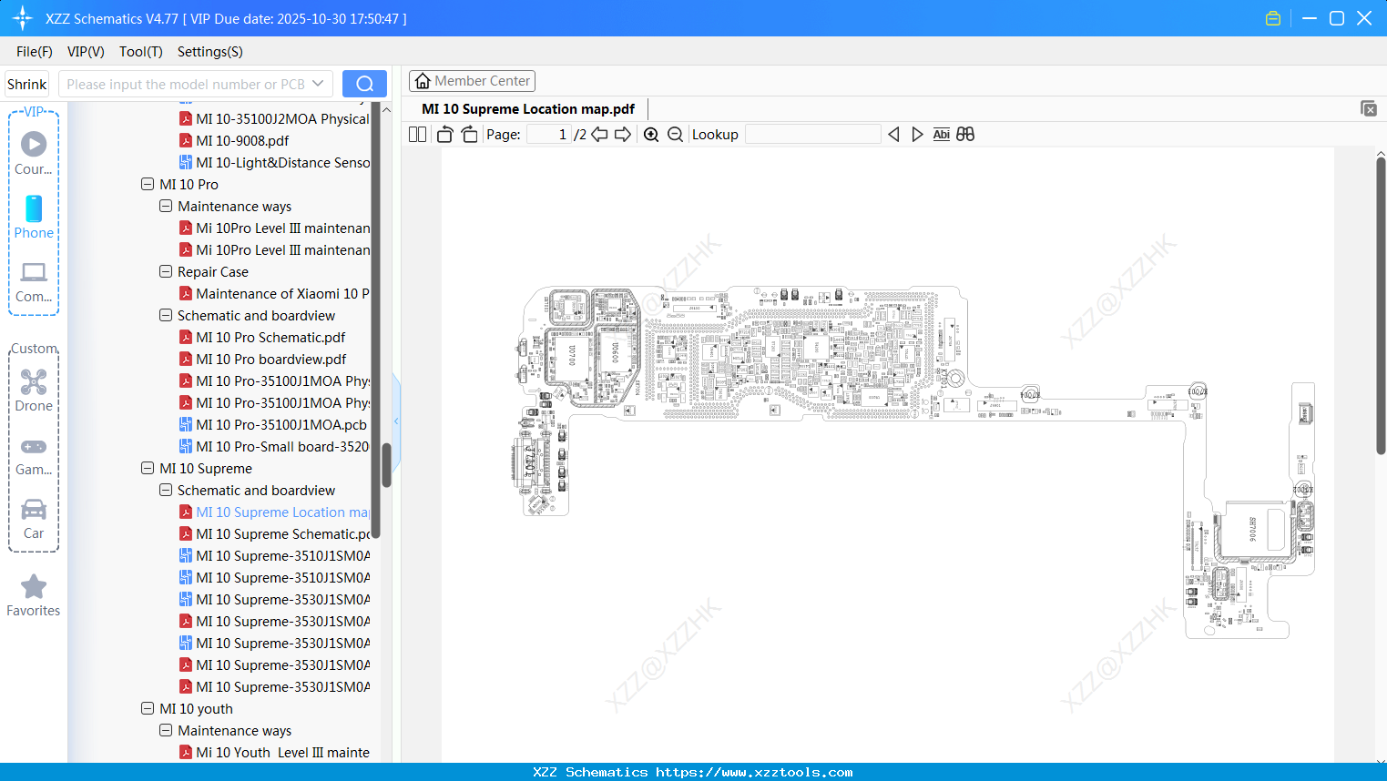 Xiaomi MI 10 Supreme Location Map